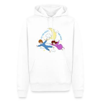 Voyage De Pierre En Route Vers La Lune - Sweat à capuche Premium bio Homme - blanc - Devant - Nico (187cm)