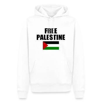 Free palestine - Sweat à capuche Premium bio Homme - blanc - Devant - Nico (187cm)
