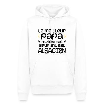 The best dad does not exist unless he is Alsatian - Men’s Premium Organic Hoodie - white - Front - Nico (187cm)