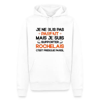 Supporter Rochelais Cadeau Rugby La Rochelle - Sweat à capuche Premium bio Homme - blanc - Devant - Nico (187cm)