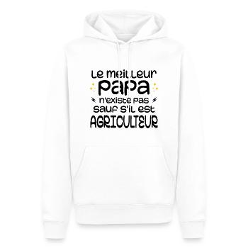 Den besten Vater gibt es nur, wenn er ein Bauer ist - Männer Premium Bio Hoodie - Weiß - Vorne - Nico (187cm)