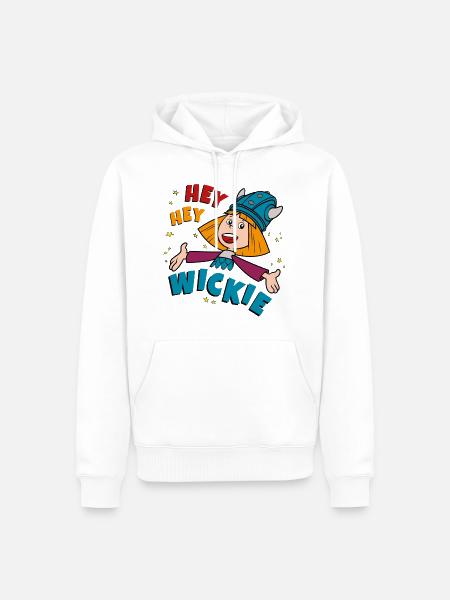 Wickie i silni mężczyźni hej hej wickie - Herre Premium økologisk hoodie - hvid