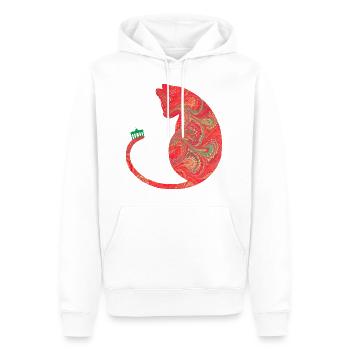 chat avec brandenburger tor e 91 - Sweat à capuche Premium bio Homme - blanc - Devant - Nico (187cm)