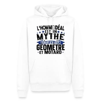 Géomètre Motard Moto Cadeau Homme T-shirt Mug - Sweat à capuche Premium bio Homme - blanc - Devant - Nico (187cm)