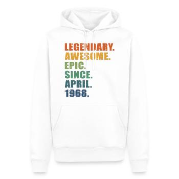 55e anniversaire, avril 1968, 55e anniversaire - Sweat à capuche Premium bio Homme - blanc - Devant - Nico (187cm)