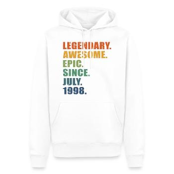 25e anniversaire, juillet 1998, 25e anniversaire - Sweat à capuche Premium bio Homme - blanc - Devant - Nico (187cm)