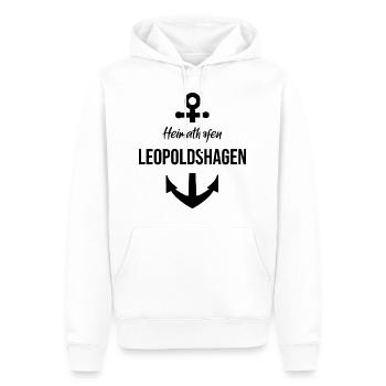 Heimathafen Leopoldshagen Haff Vorpommern - Männer Premium Bio Hoodie - Weiß - Vorne - Nico (187cm)