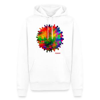 "Paint4" by Acryl Galerie & Design - Männer Premium Bio Hoodie - Weiß - Vorne - Nico (187cm)