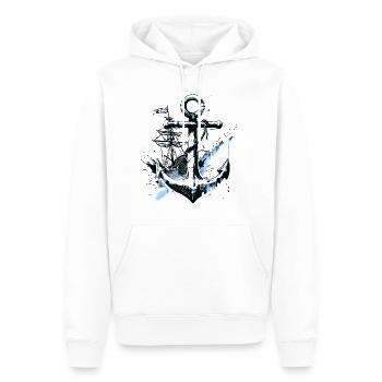 Navire d’ancre Voilier Art Marin Marin - Sweat à capuche Premium bio Homme - blanc - Devant - Nico (187cm)