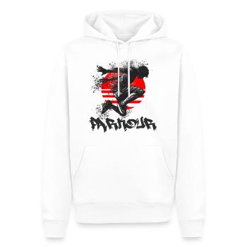Parkour - Men’s Premium Organic Hoodie - white - Front - Nico (187cm)