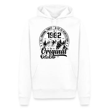 1982 octobre Original : 42 Ans cadeau Anniversaire - Sweat à capuche Premium bio Homme - blanc - Devant - Nico (187cm)