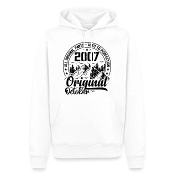 2007 Oktober Original: 17 Jahre altes Geburtstagsgeschenk - Männer Premium Bio Hoodie - Weiß - Vorne - Nico (187cm)