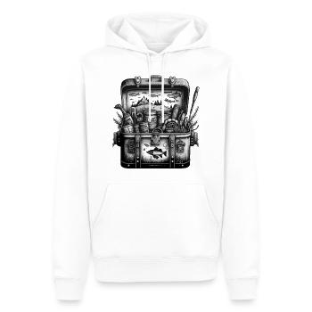 Vintage Elegance: A Black and White Photograph of - Men’s Premium Organic Hoodie - white - Front - Nico (187cm)