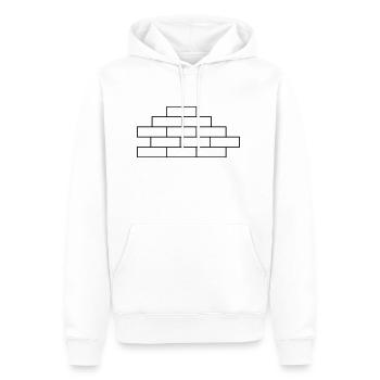 Mauer - Männer Premium Bio Hoodie - Weiß - Vorne - Nico (187cm)