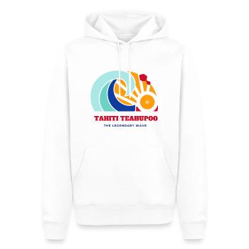 LEGENDARY WAVE - TAHITI - Sweat à capuche Premium bio Homme - blanc - Devant - Nico (187cm)