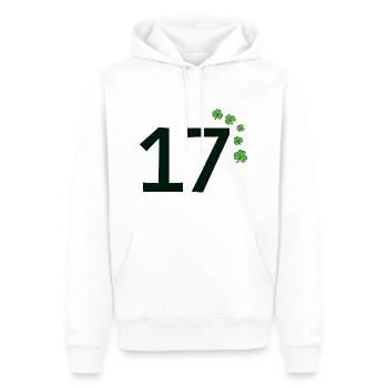 17 - Männer Premium Bio Hoodie - Weiß - Vorne - Nico (187cm)