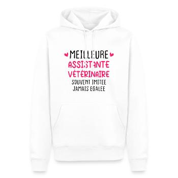 Souvent Imitée Meilleure Assistante Vétérinair - Sweat à capuche Premium bio Homme - blanc - Devant - Nico (187cm)