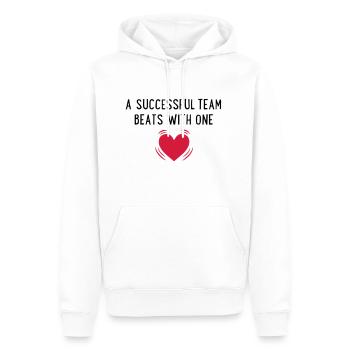 Team - Männer Premium Bio Hoodie - Weiß - Vorne - Nico (187cm)