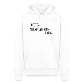 BESTE ALTENPFLEGERIN EVER - Männer Premium Bio Hoodie - Weiß - Vorne - Nico (187cm)