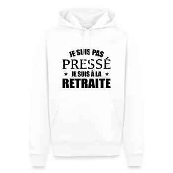 Je Suis Pas Pressé Je Suis à La Retraite - Sweat à capuche Premium bio Homme - blanc - Devant - Nico (187cm)