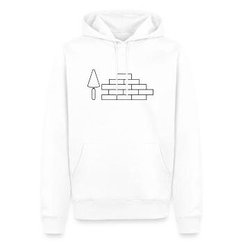 Bricklayer - Men’s Premium Organic Hoodie - white - Front - Nico (187cm)