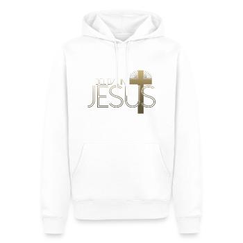 Je crois en Jésus - Croix de Jésus-Christ - Sweat à capuche Premium bio Homme - blanc - Devant - Nico (187cm)