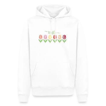 Hallo Frühling - Männer Premium Bio Hoodie - Weiß - Vorne - Nico (187cm)
