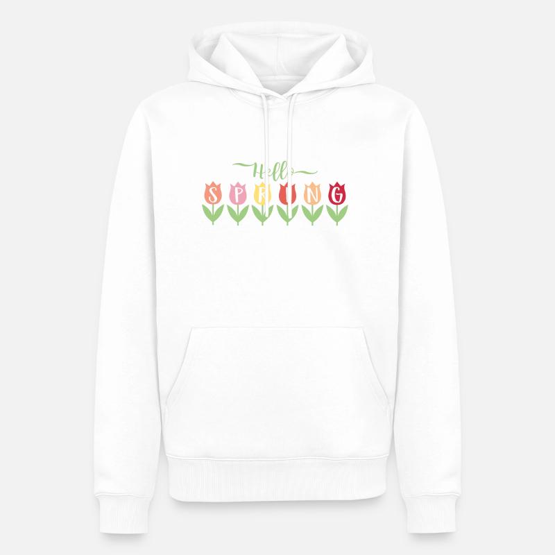 Hallo Frühling - Männer Premium Bio Hoodie - Weiß