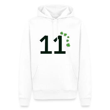 11 - Men’s Premium Organic Hoodie - white - Front - Nico (187cm)