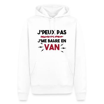 J'peux Pas J'me Barre en Van Cadeau Anniversaire - Sweat à capuche Premium bio Homme - blanc - Devant - Nico (187cm)