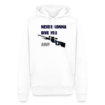 Never Gonna Give You AWP - Sweat à capuche Premium bio Homme - blanc - Devant - Nico (187cm)