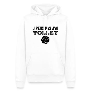 Ich kann nicht Volleyball haben - Männer Premium Bio Hoodie - Weiß - Vorne - Nico (187cm)