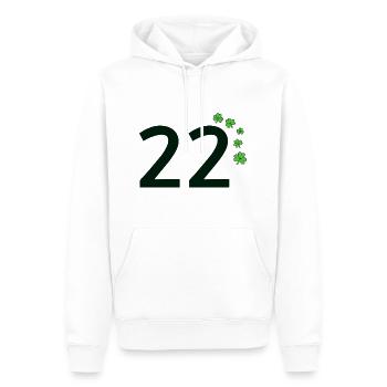 22 - Men’s Premium Organic Hoodie - white - Front - Nico (187cm)