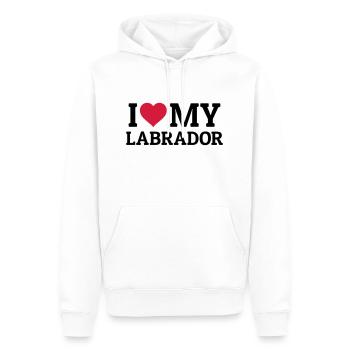 I love my Labrador - Männer Premium Bio Hoodie - Weiß - Vorne - Nico (187cm)