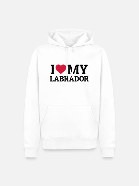 I love my Labrador - Men’s Premium Organic Hoodie - white