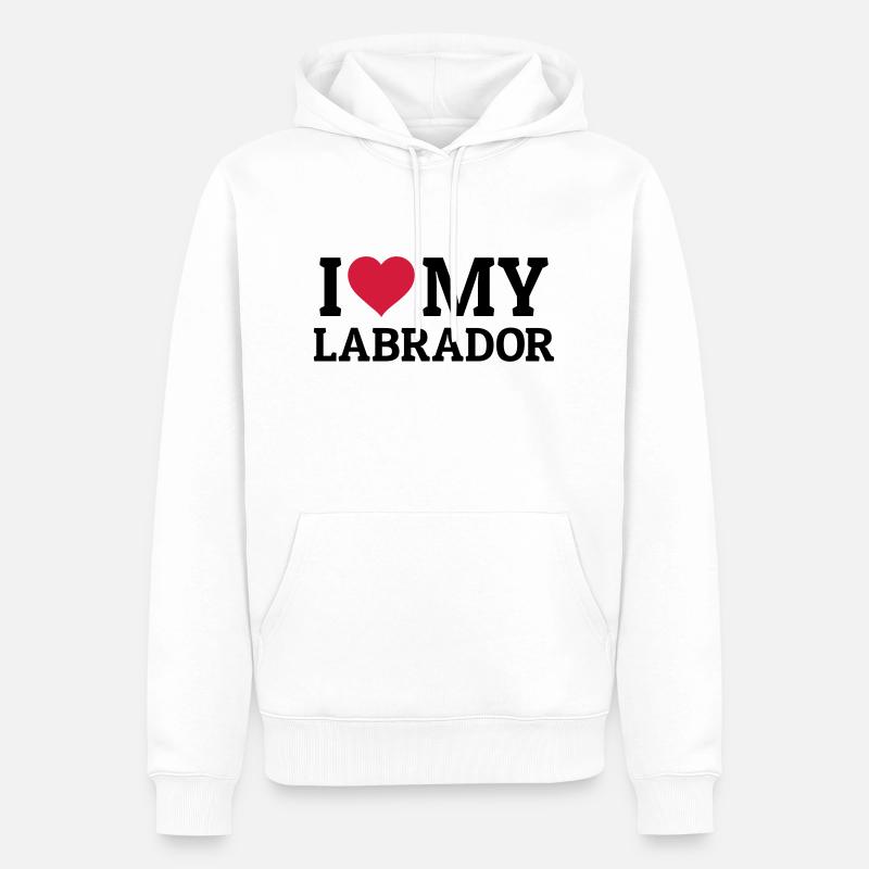 I love my Labrador - Sweat à capuche Premium bio Homme - blanc