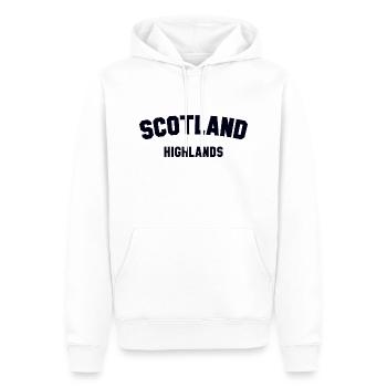 ÉCOSSE HIGHLANDS Schottland - Sweat à capuche Premium bio Homme - blanc - Devant - Nico (187cm)
