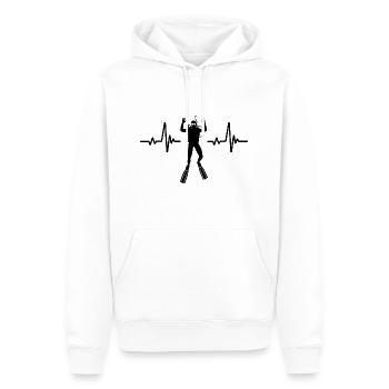 Plongée Plongeur Battement de cœur. J'aime plonger - Sweat à capuche Premium bio Homme - blanc - Devant - Nico (187cm)