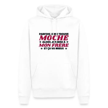 Parfois Je Me Trouve Moche Frère Cadeau Droles - Sweat à capuche Premium bio Homme - blanc - Devant - Nico (187cm)