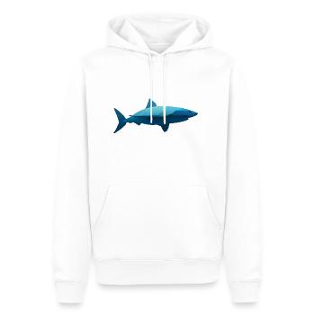 Requin Shark mer mer pêche poisson poisson marin - Sweat à capuche Premium bio Homme - blanc - Devant - Nico (187cm)