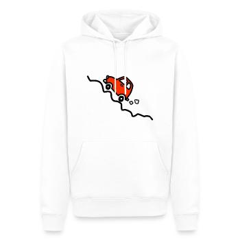 Rotes Auto fährt bergauf - Männer Premium Bio Hoodie - Weiß - Vorne - Nico (187cm)