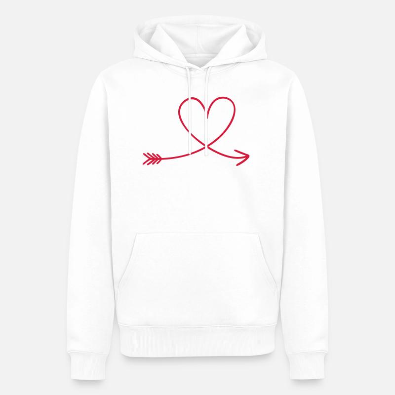 herz - Männer Premium Bio Hoodie - Weiß