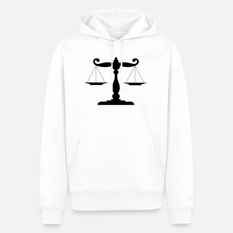Waage - Männer Premium Bio Hoodie - Weiß