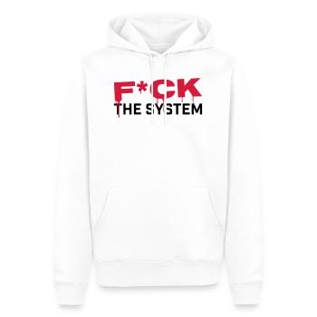 BAISE LE SYSTÈME - Sweat à capuche Premium bio Homme - blanc - Devant - Nico (187cm)