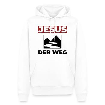 Jesus Christus ist der Weg - Christliches Shirt - Männer Premium Bio Hoodie - Weiß - Vorne - Nico (187cm)