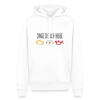 Dinge die ich hasse - Auto - Tuning - Cartuning - Männer Premium Bio Hoodie - Weiß - Vorne - Nico (187cm)