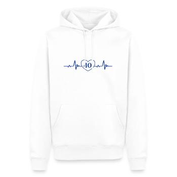 40e anniversaire Quarante 40 ans Fête d’anniversaire - Sweat à capuche Premium bio Homme - blanc - Devant - Nico (187cm)