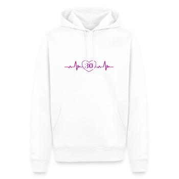 30. Geburtstag Herz 30 - Männer Premium Bio Hoodie - Weiß - Vorne - Nico (187cm)