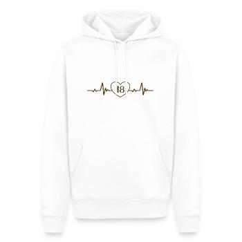18. Geburtstag Herz 18 - Männer Premium Bio Hoodie - Weiß - Vorne - Nico (187cm)