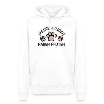 Meine Kinder haben Pfoten - Männer Premium Bio Hoodie - Weiß - Vorne - Nico (187cm)